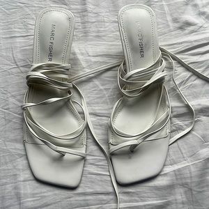 Gorgeous white Marc Fisher strappy heeled sandal.